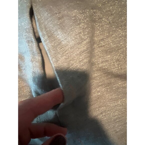 EILEEN FISHER Silver Twinkle Heavy Linen Shimmer Cami Dress M - Picture 7 of 11